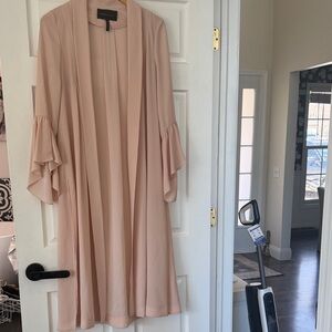 BCBGMaxAzria Blush Open-Front Long duster cardigan
